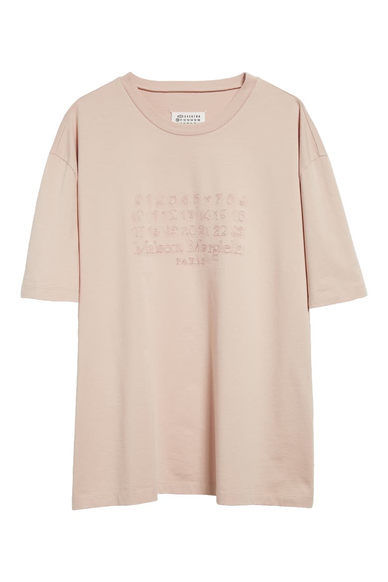 Number Logo Embroidered Cotton T-Shirt, Alternate, color, BUFF