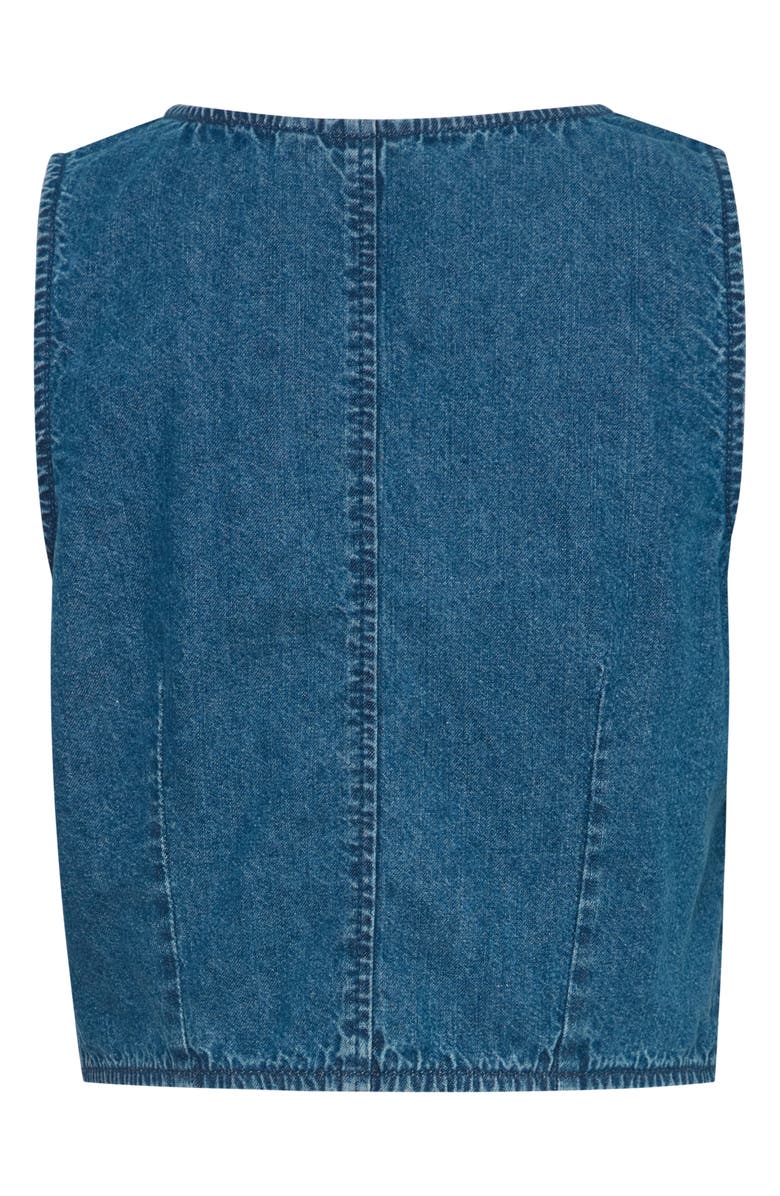 ICHI Denim Vest, Alternate, color, Medium Blue