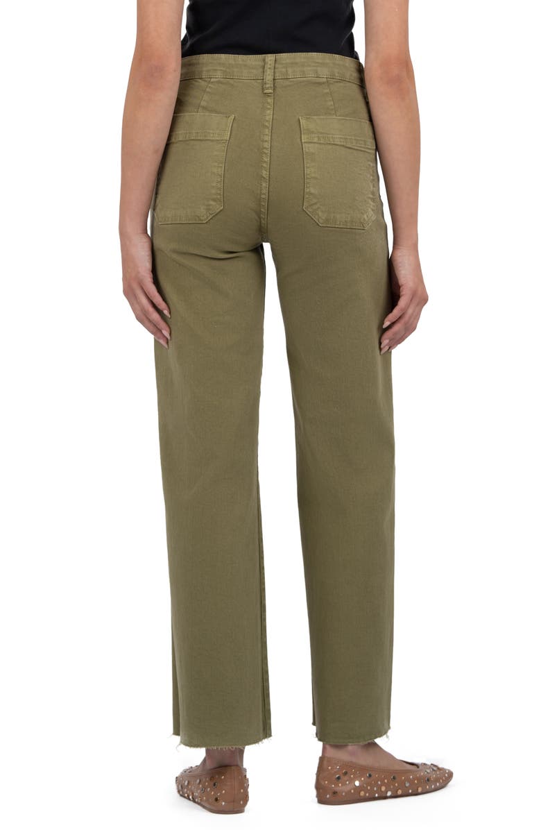 KUT from the Kloth Meg Braid Pocket Raw Hem High Waist Ankle Wide Leg Jeans, Alternate, color, 