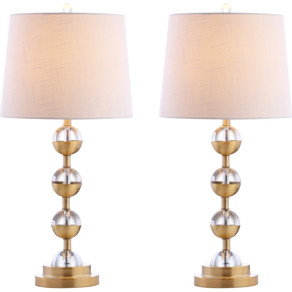 Jonathan Y Avery Crystal Led Table Lamp In Clear/brass Gold