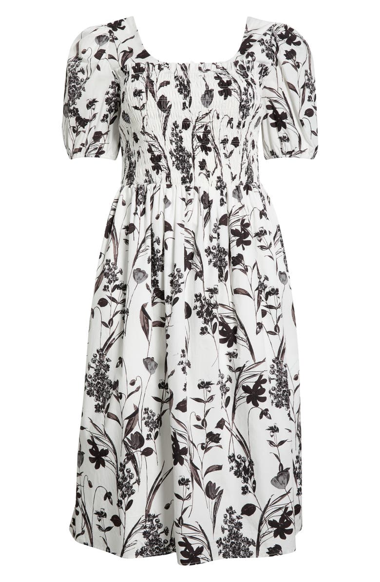 SUGARLIPS Leiden Floral Puff Sleeve Dress, Alternate, color, Cream-Multi
