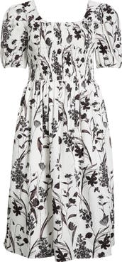 SUGARLIPS Leiden Floral Puff Sleeve Dress