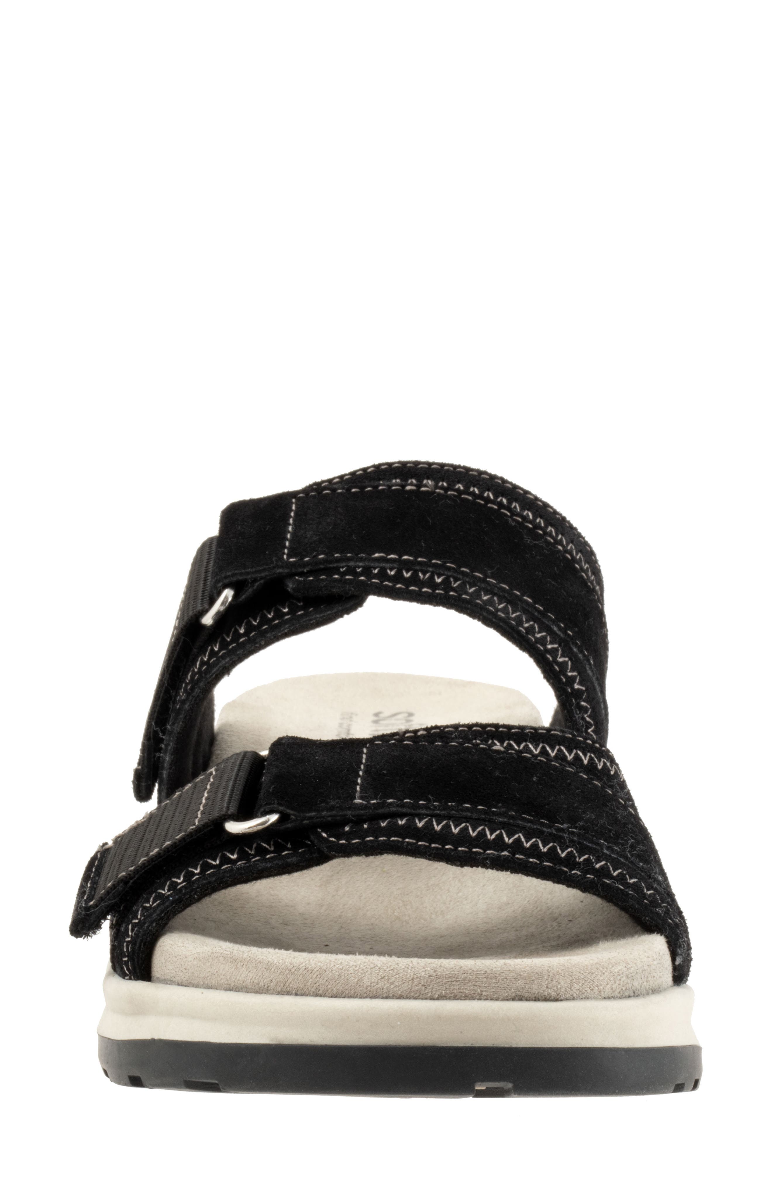 Oasis Leather Slide Sandal, Alternate, color, BLACK SUEDE