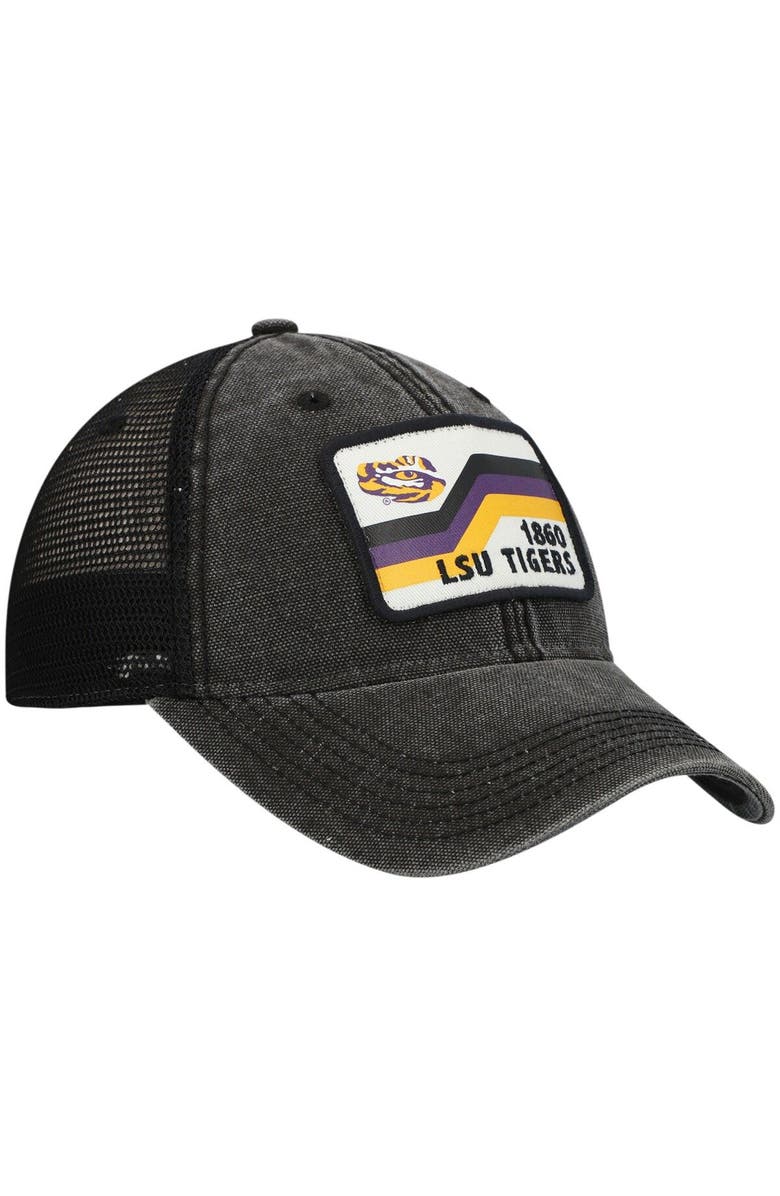 LEGACY ATHLETIC Men's Black LSU Tigers Sun & Bars Dashboard Trucker Snapback Hat, Alternate, color, 