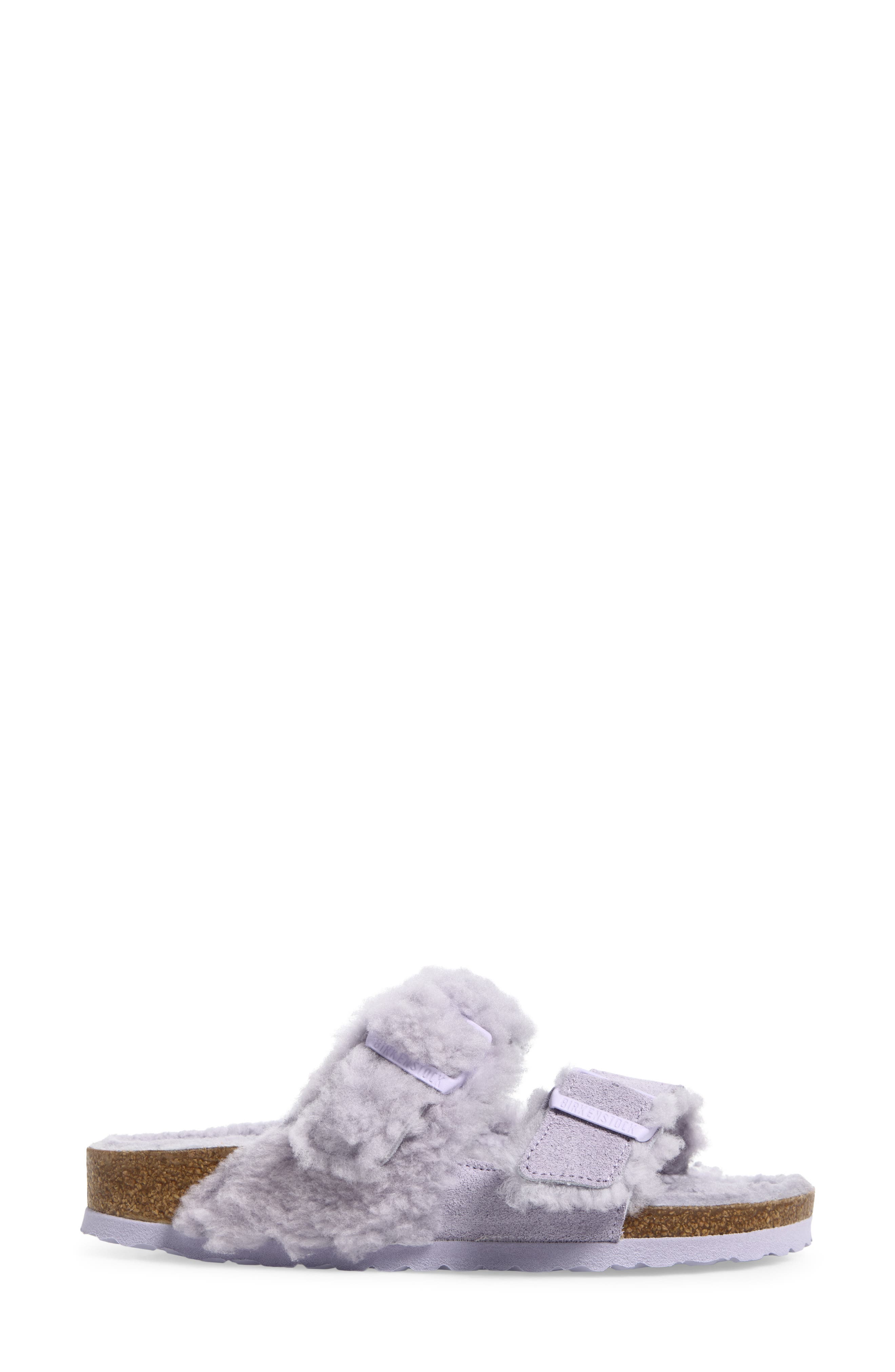 Arizona Genuine Teddy Shearling Lined Slide Sandal, Alternate, color, PURPLE FOG/ PURPLE FOG