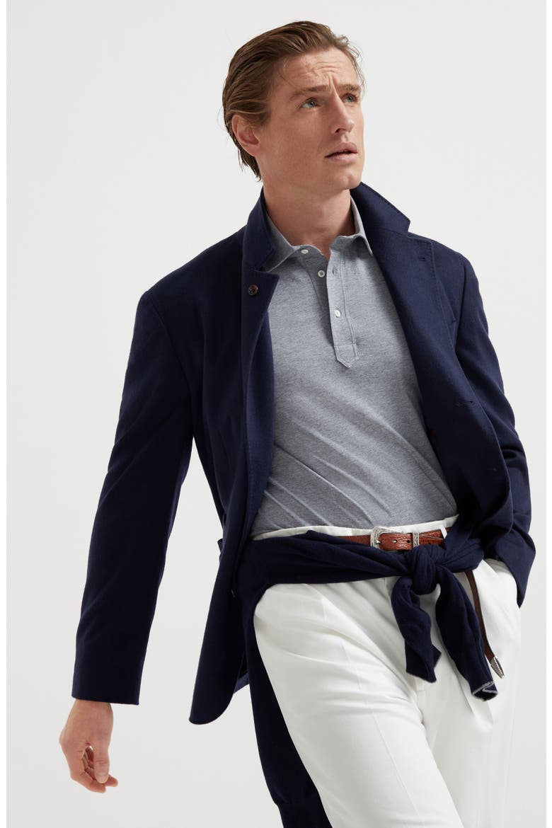 Polo with shirt collar, Alternate, color, Medium Grey