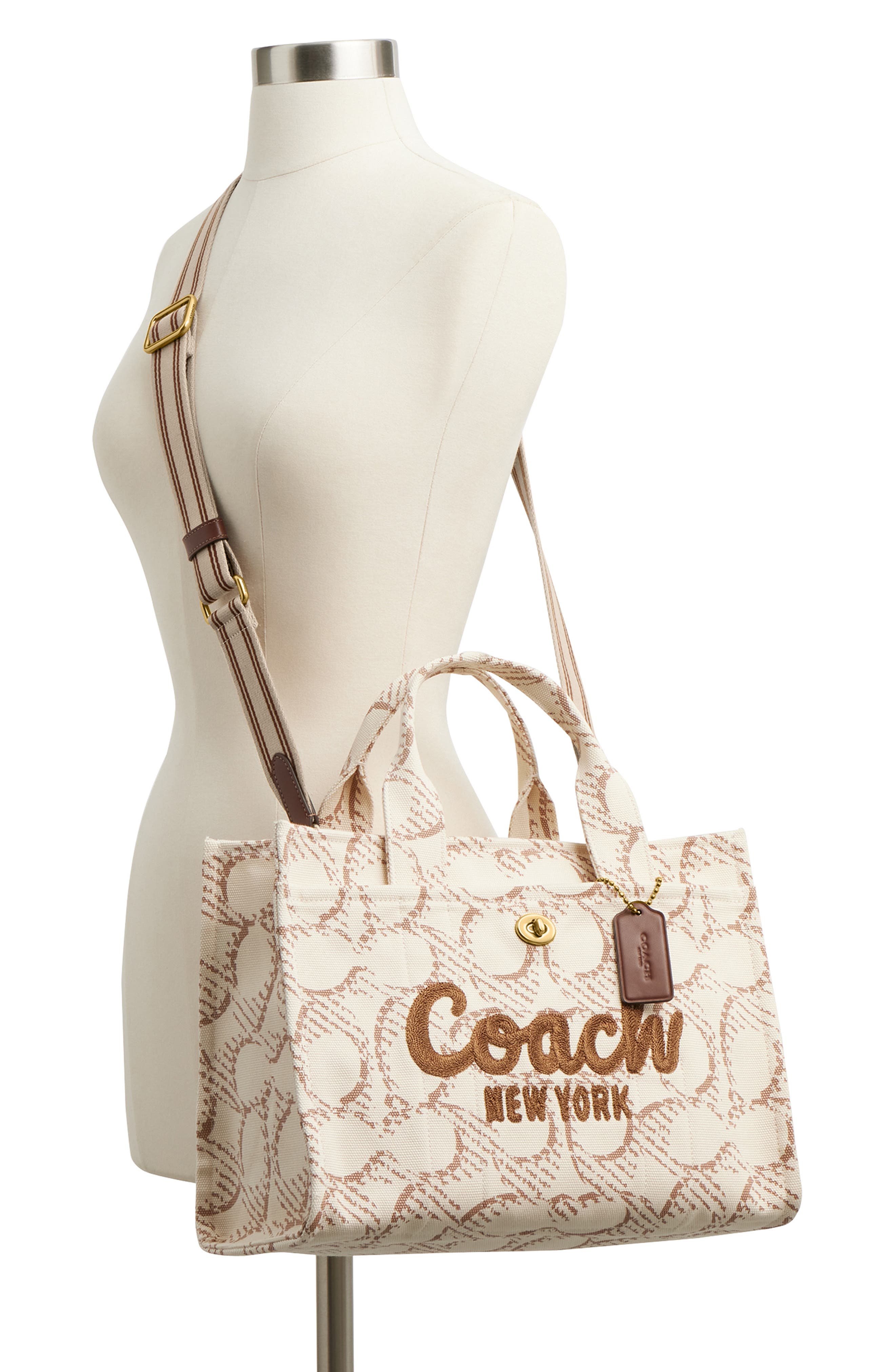 COACH Signature Cotton Canvas Cargo Tote, Alternate, color, 