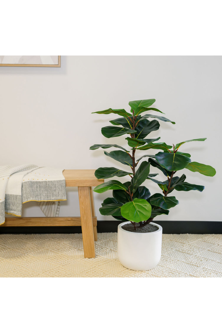 3 ft Faux Potted Fiddle Leaf Fig Tree, Alternate, color, Green
