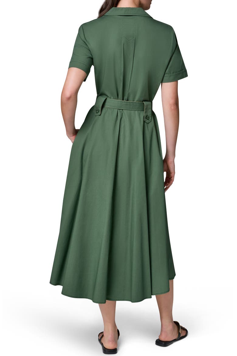 Short Sleeve Stretch Cotton Shirtdress, Alternate, color, VERDE/ FAWN