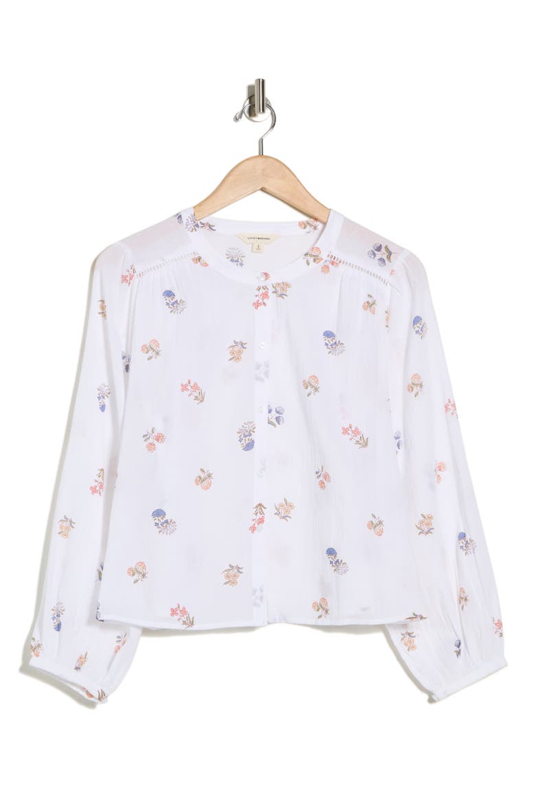 Long Sleeve Button-Up Shirt, Alternate, color, WHITE FLORAL