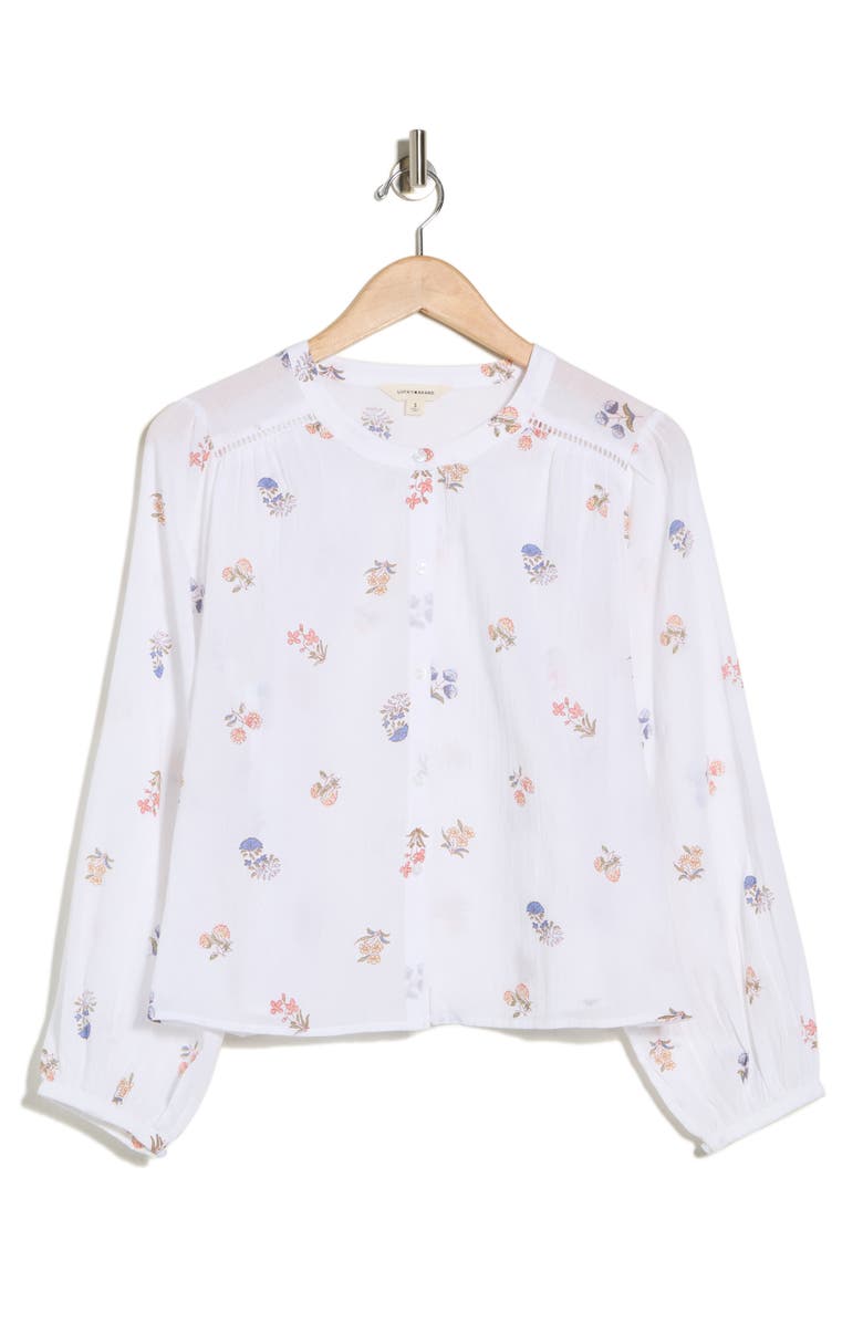 Lucky Brand Long Sleeve Button-Up Shirt, Alternate, color, White Floral