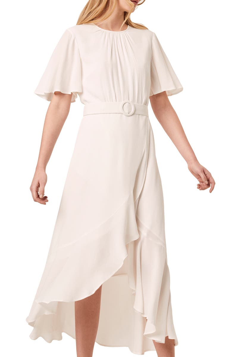French Connection Emina Belted High/Low Midi Dress, Main, color,