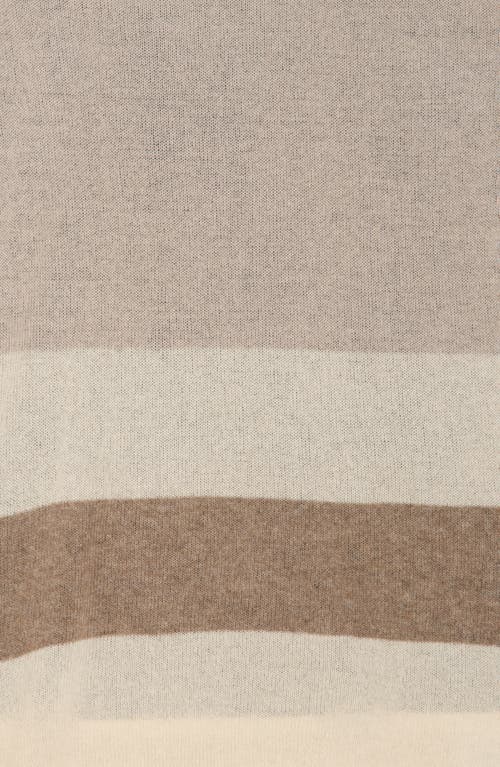 Portolano Cashmere Stripe Scarf In Beige Combo