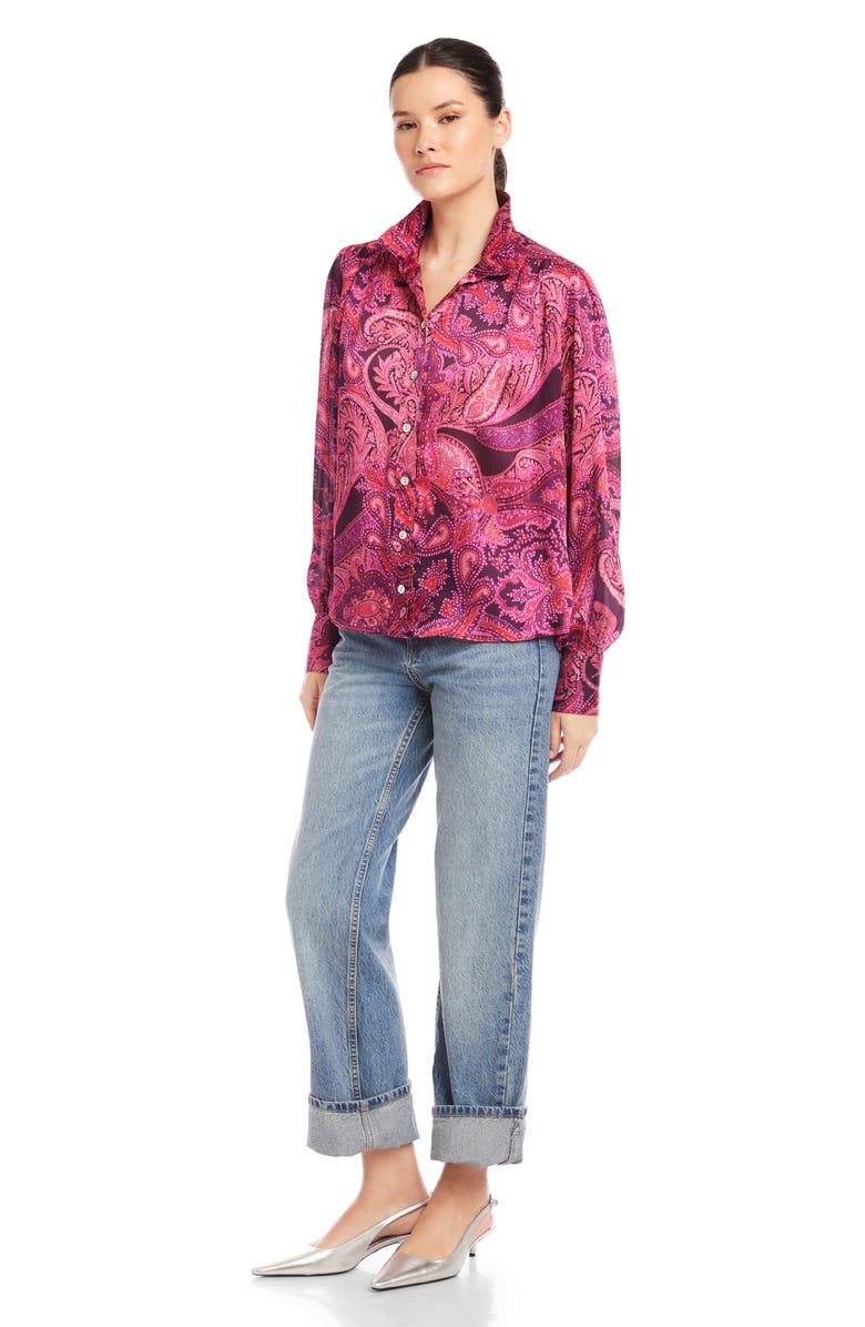 FIFTEEN TWENTY Chloe Paisley Print Button-Up Shirt, Alternate, color, 
