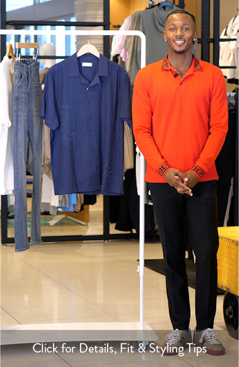 Marco Floral Embroidered Camp Shirt, sales video thumbnail