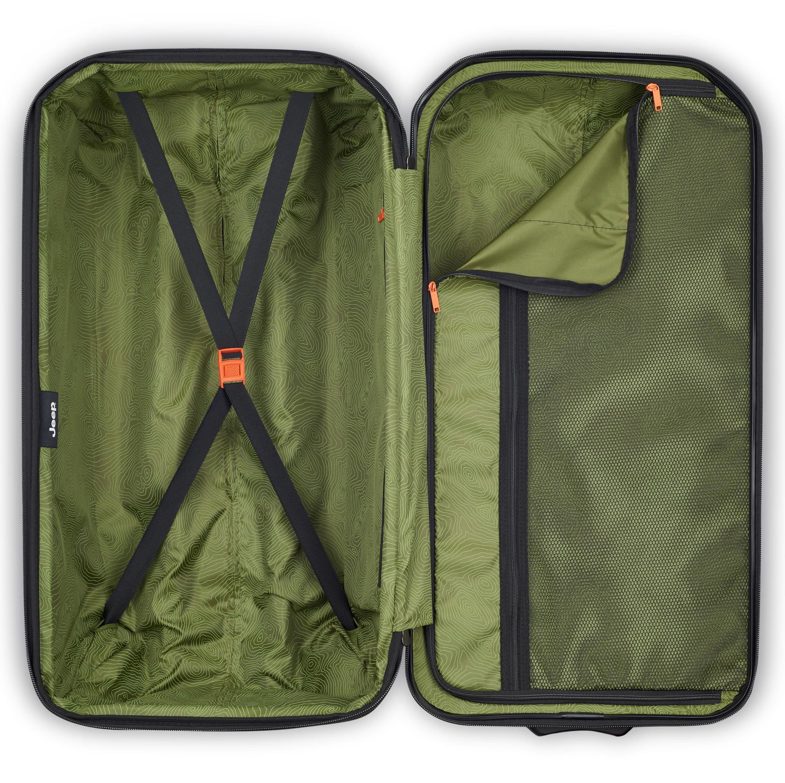 JEEP JH003B Checked-Large 30 Inch Hardside Expandable Luggage with Two Wheels, Alternate, color, Black