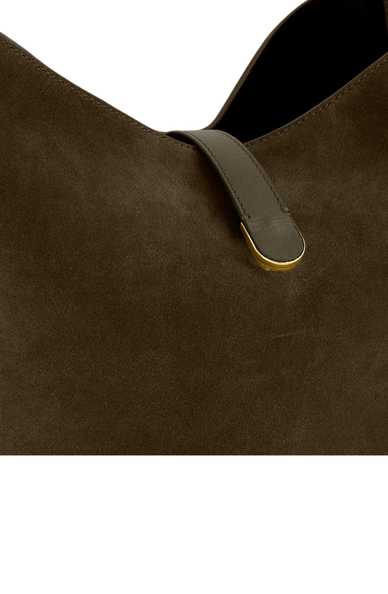 Eris Medium Leather Bucket Bag, Alternate, color, MOSS OCHRE