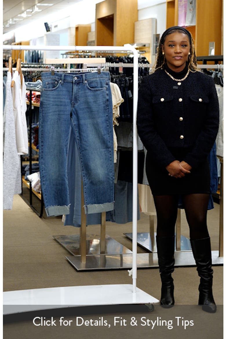 Sweet Straight Raw Hem Mid Rise Crop Straight Leg Jeans video