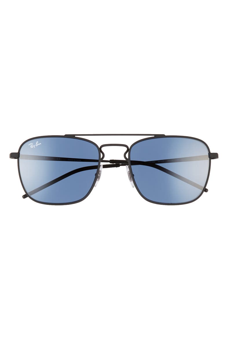 55mm Square Sunglasses, Alternate, color, BLACK