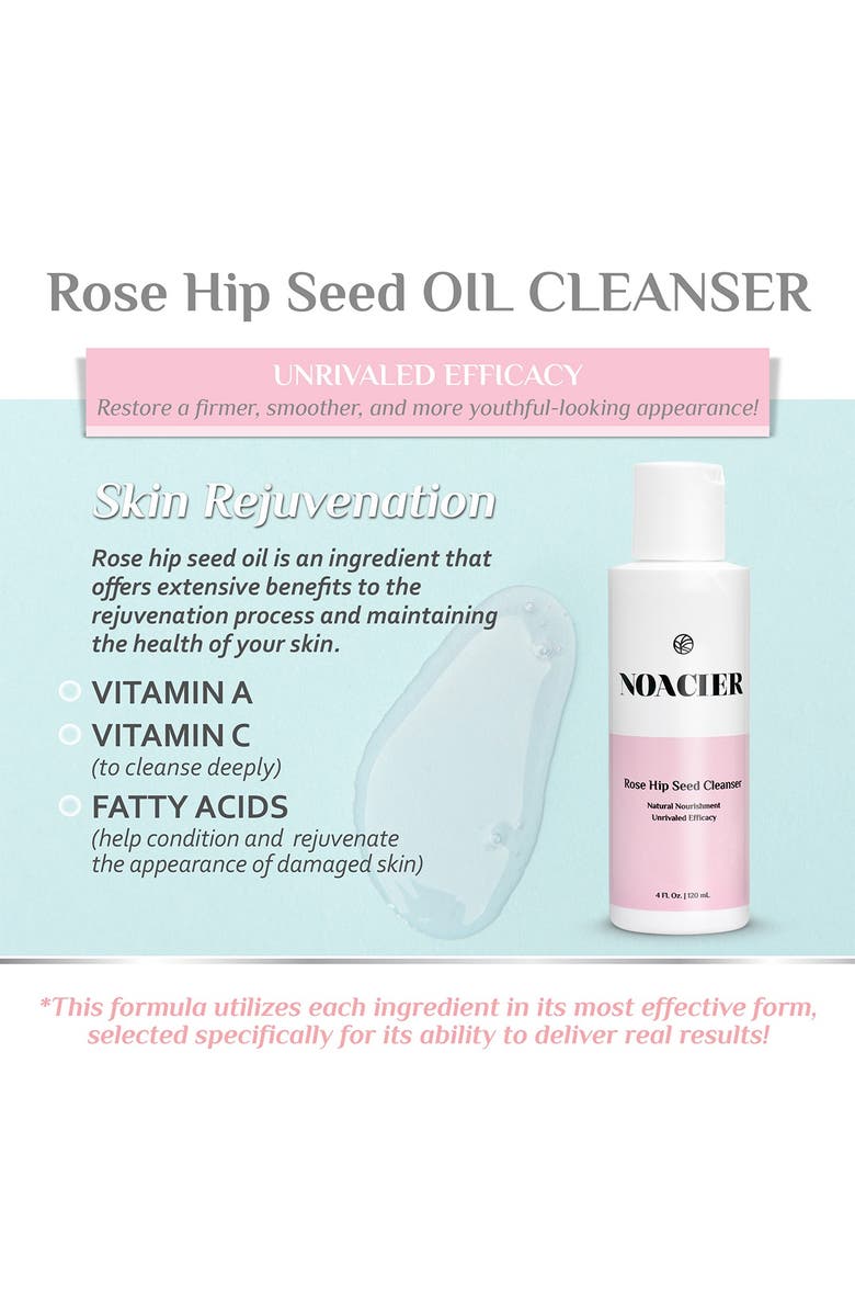 NOACIER Rose Hip Seed Oil Radiance Cleanser for All Skin Types with Natural Ingredients, Cleansing and Rejuvenating Facial Wash Rosehip, Alternate, color, 