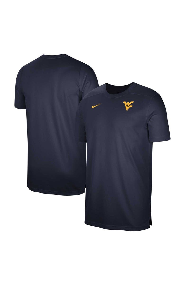 Nike Men's Nike  Navy West Virginia Mountaineers Sideline Coaches Performance Top, Main, color, 