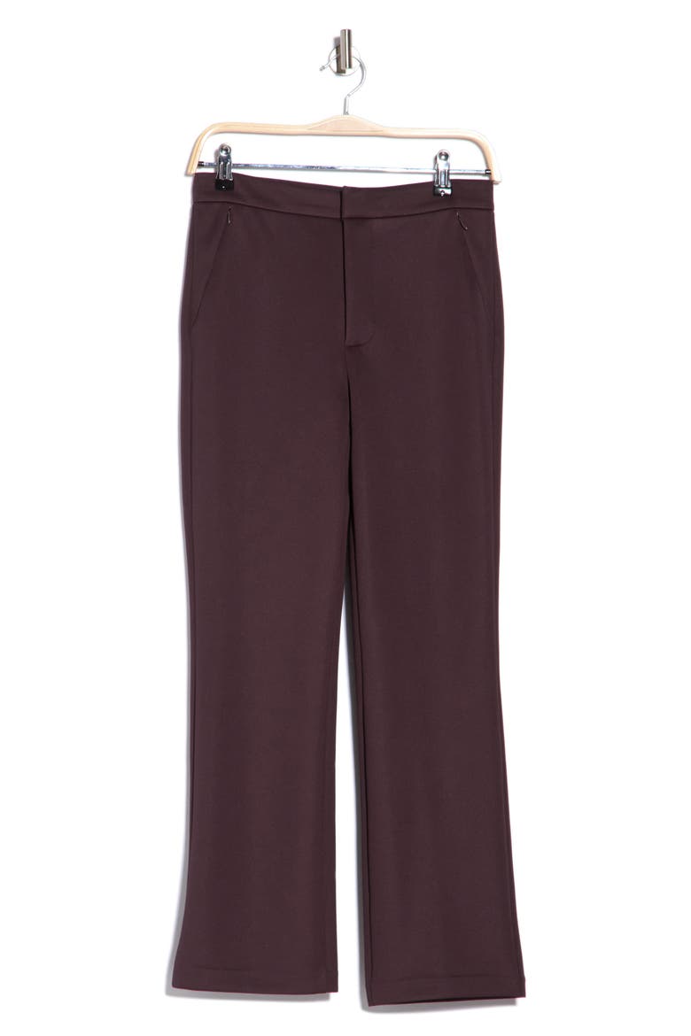 Sculpting Cropped Straight Leg Trousers, Main, color, DARK COCOA