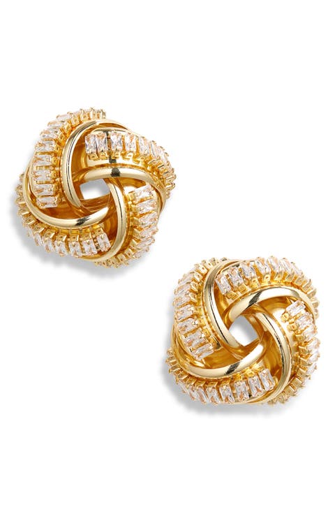 Crystal Knot Stud Earrings