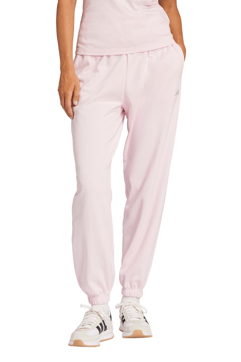 Loose Fit French Terry Joggers, Main, color, CLEAR PINK/ WHITE