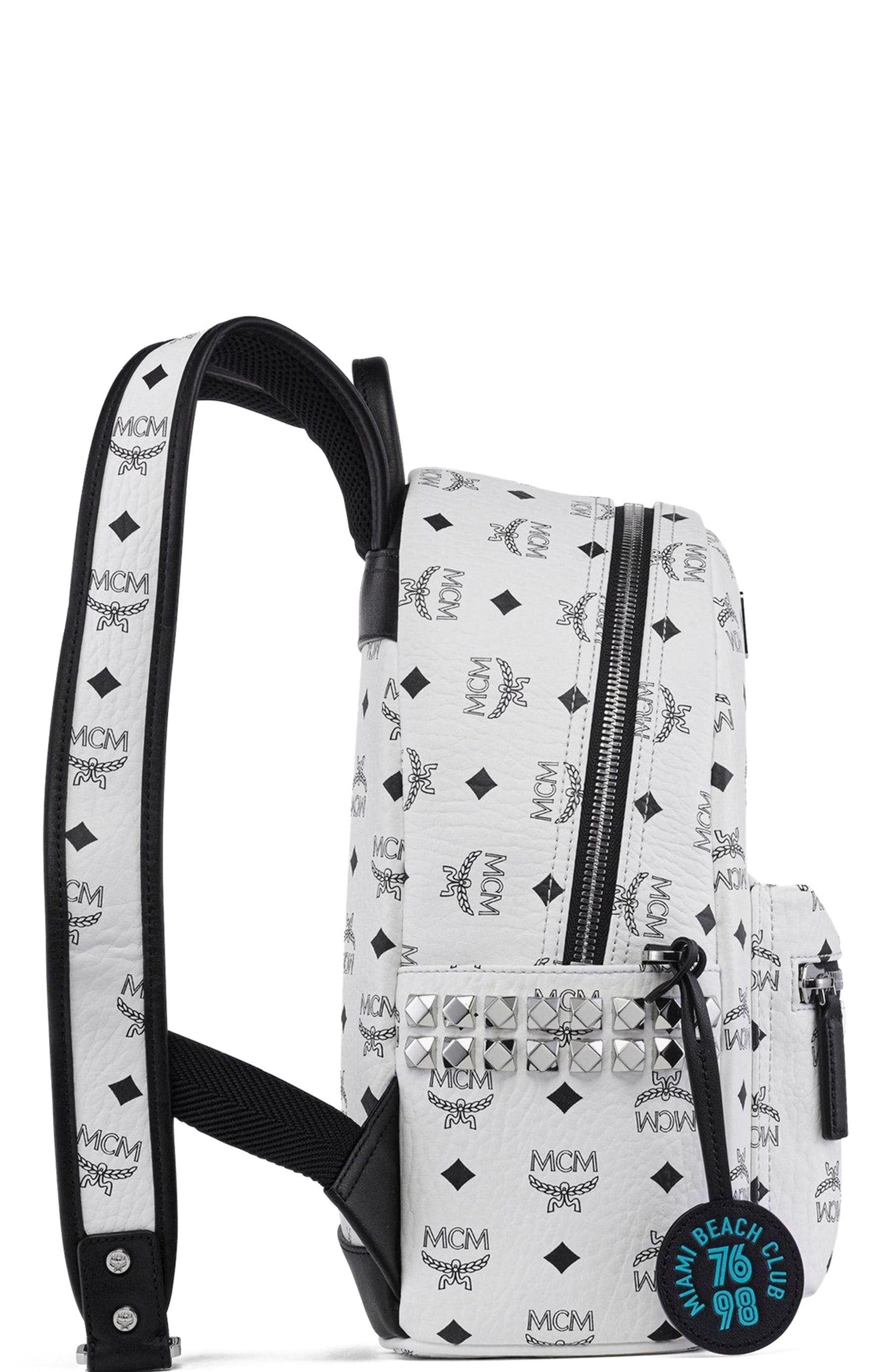 MCM Small MCM x SNIPES Stark Side Studs Backpack in Visetos, Alternate, color, 