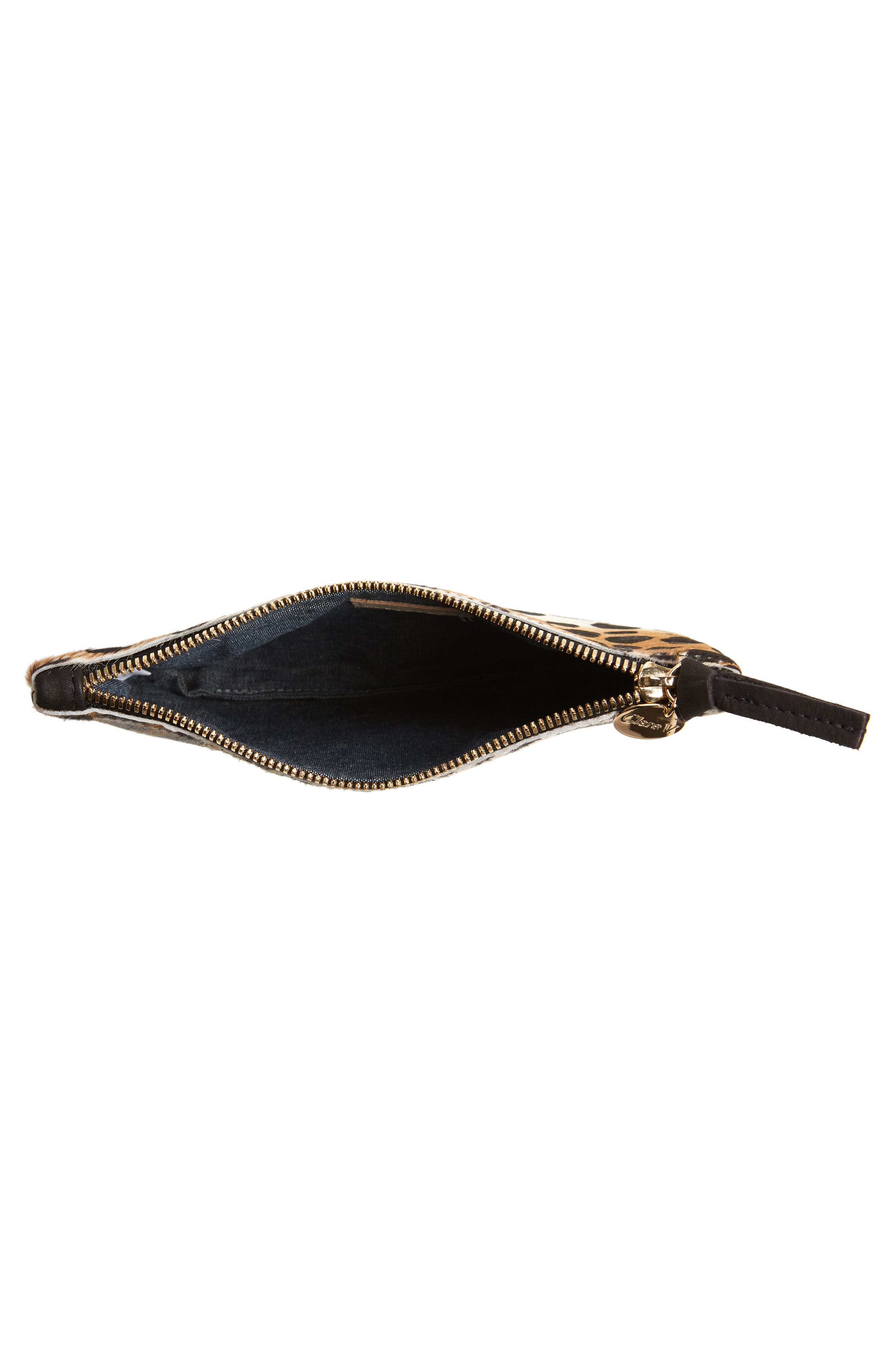 Clare V. Zip Top Genuine Calf Hair Clutch, Alternate, color, 