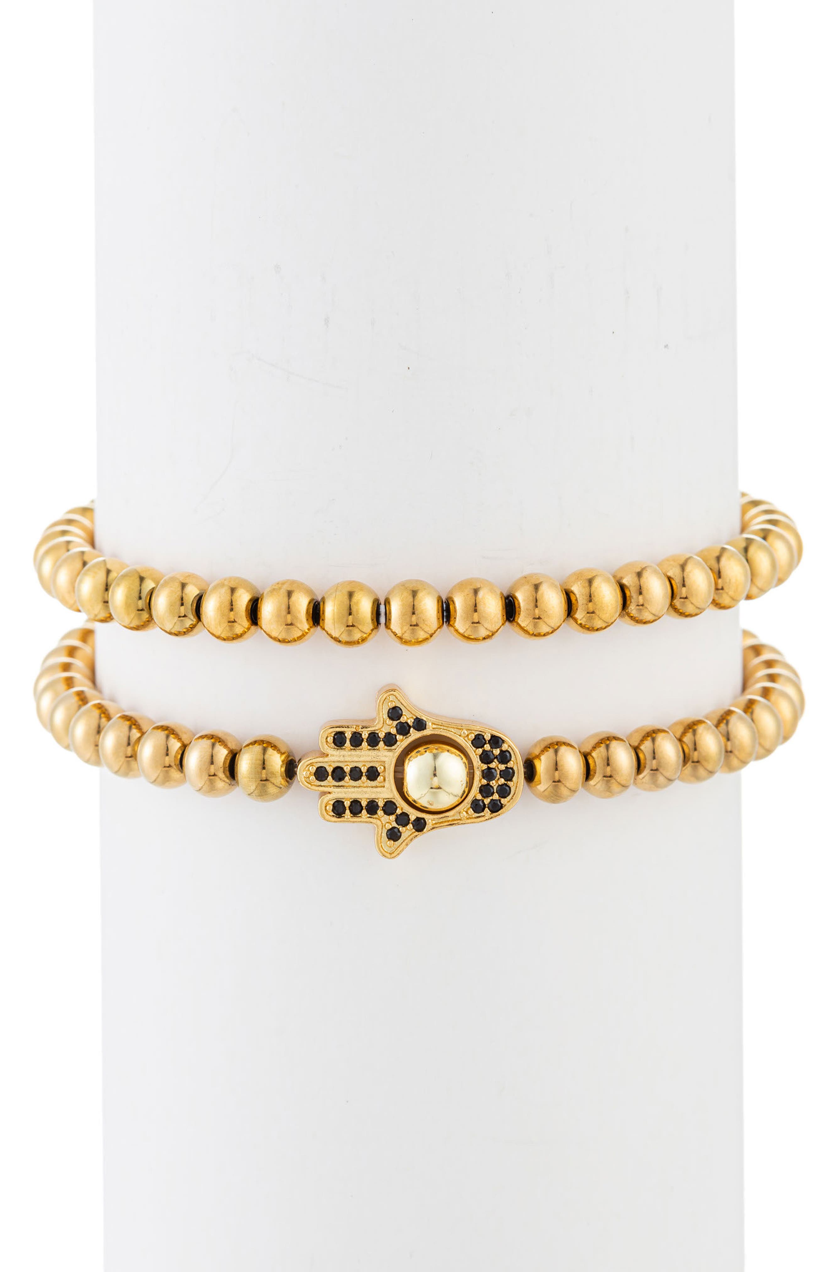 EYE CANDY LOS ANGELES Set of 2 Jacob Hamsa Beaded Bracelets