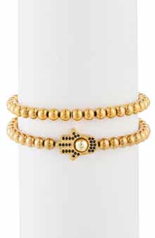 EYE CANDY LOS ANGELES Set of 2 Jacob Hamsa Beaded Bracelets