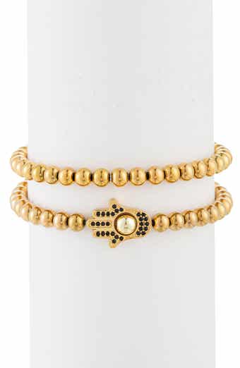 EYE CANDY LOS ANGELES Set of 2 Jacob Hamsa Beaded Bracelets