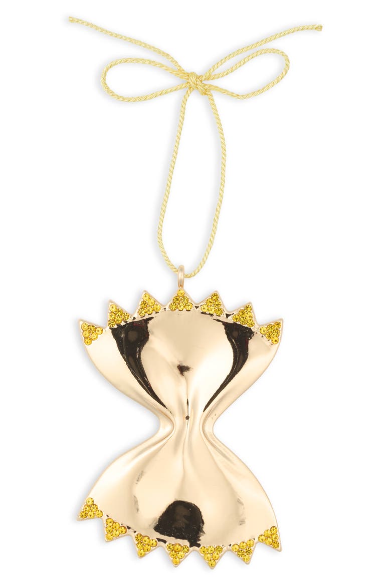 Bow Tie Pasta Ornament, Main, color, GOLD