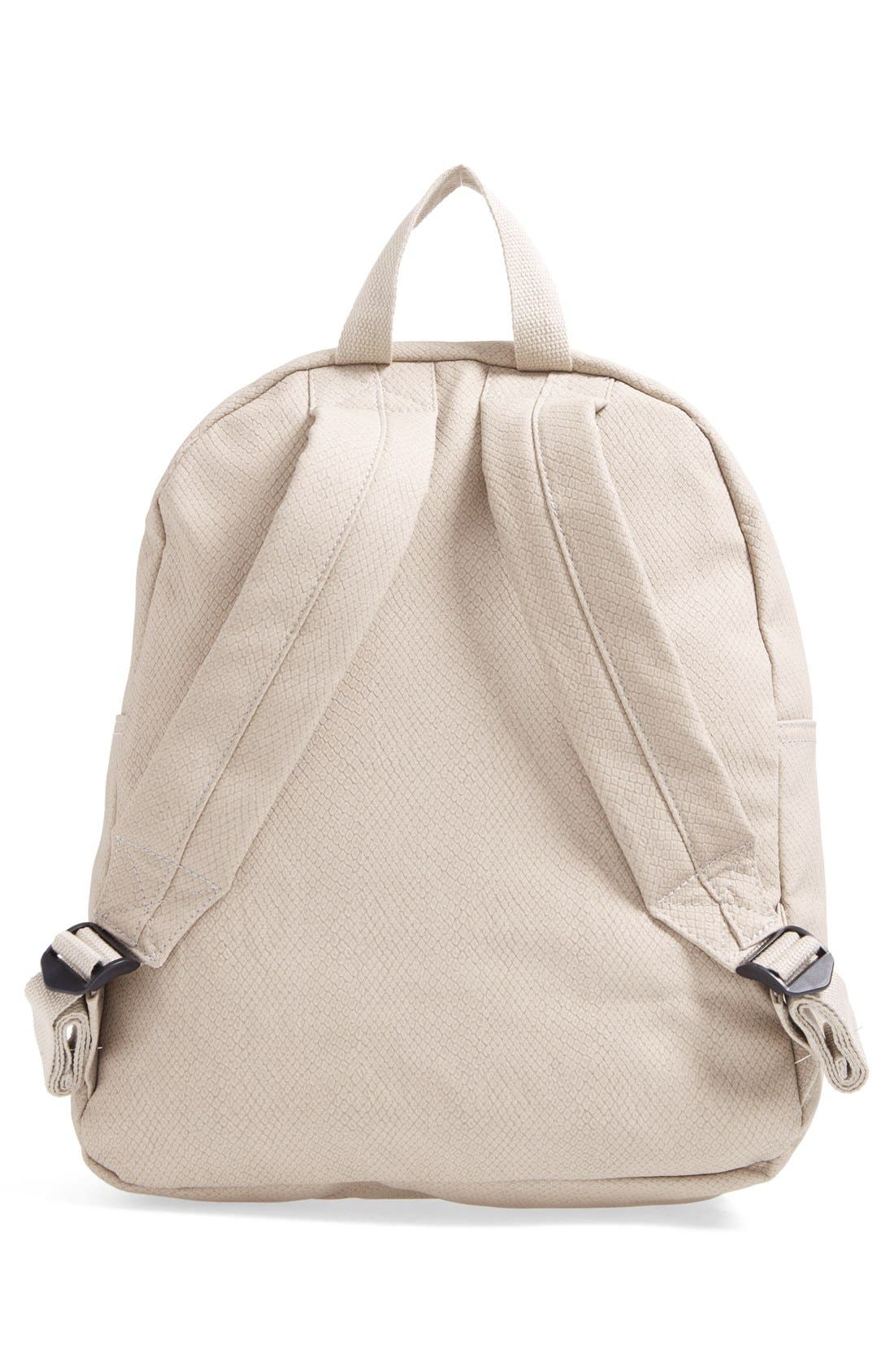 Faux Leather Backpack, Alternate, color, GREY