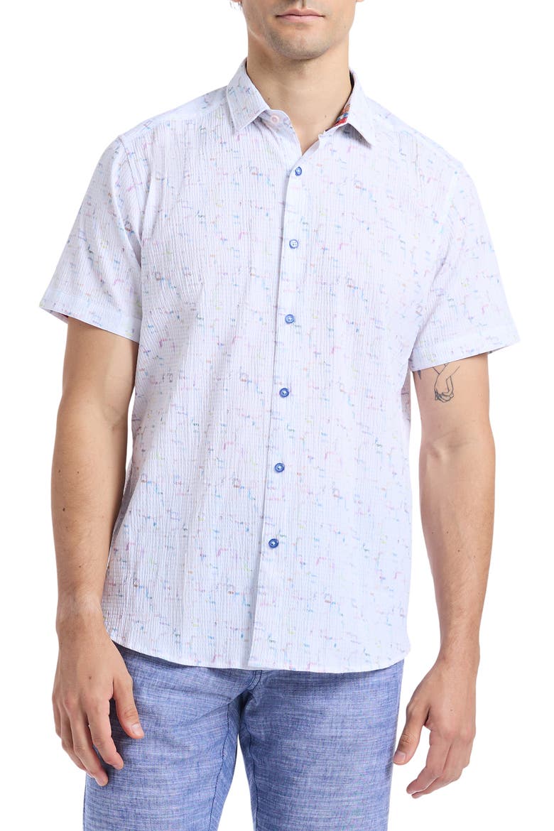 Kingshold Short Sleeve Button-Up Shirt, Main, color, MULTI
