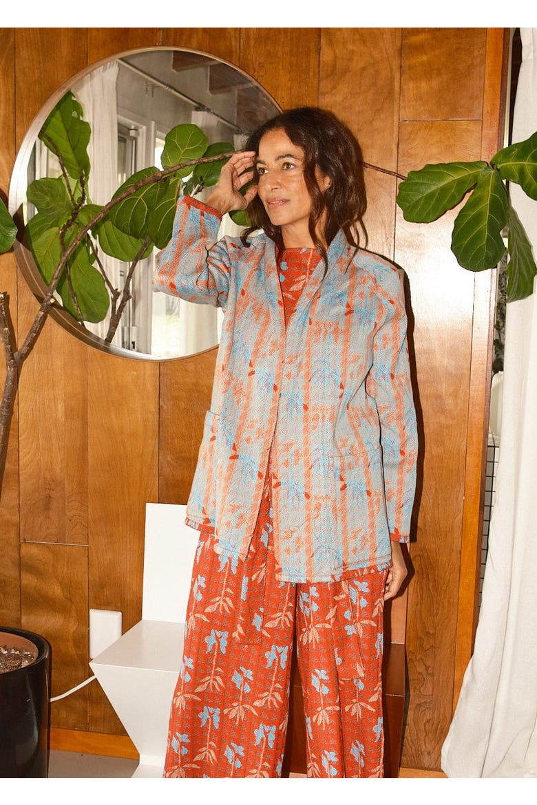 Ryan Wraparound Fitted Robe Jacket, Alternate, color, Birdcage