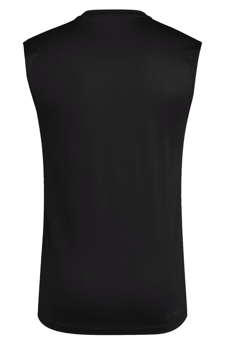 adidas Sleeveless Pregame Graphic T-Shirt, Alternate, color, Black/ White