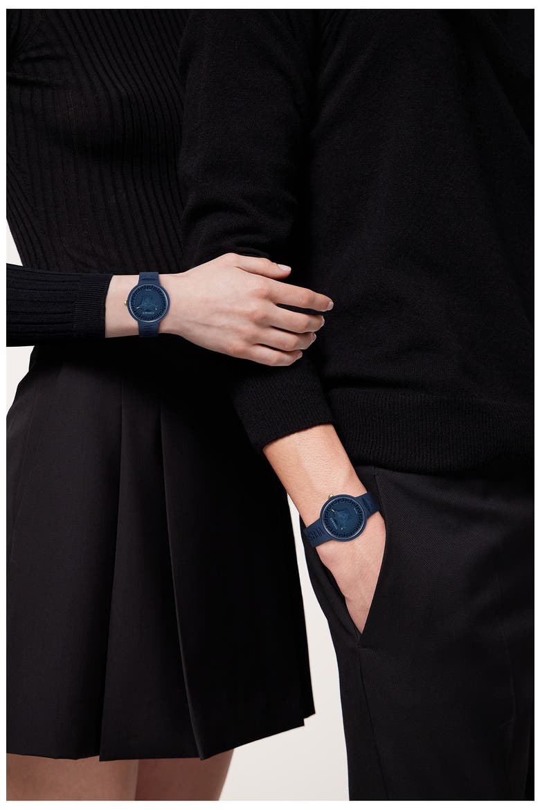 Medusa Pop Silicone Watch, 39mm, Alternate, color, NAVY
