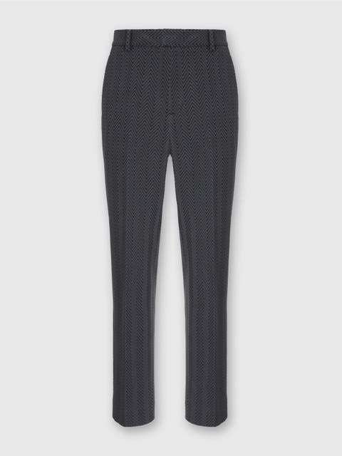 Straight Pants With Zigzag Pattern
