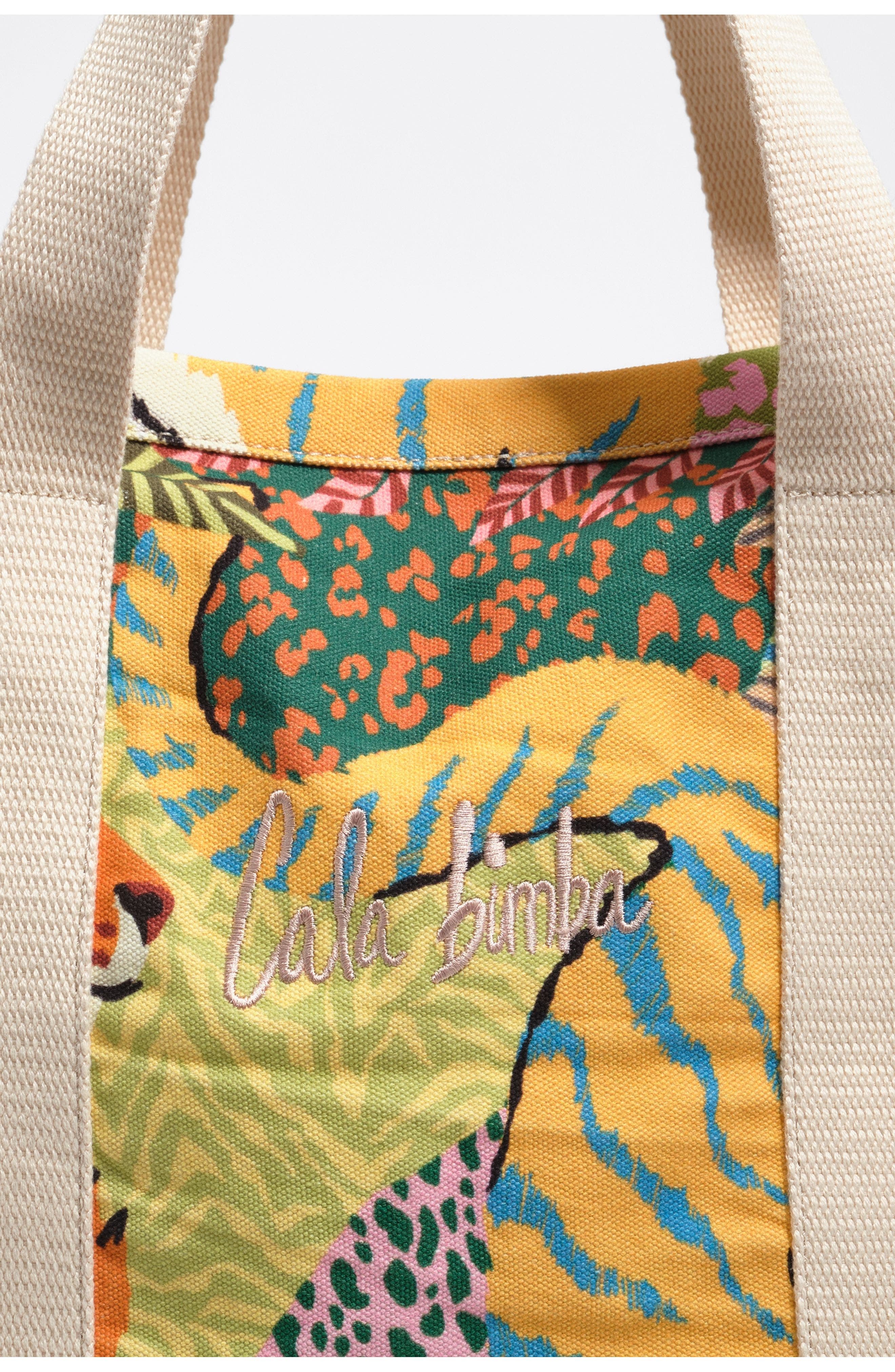 Bimba y Lola Maxi Cotton Beach Bag, Alternate, color, Wild