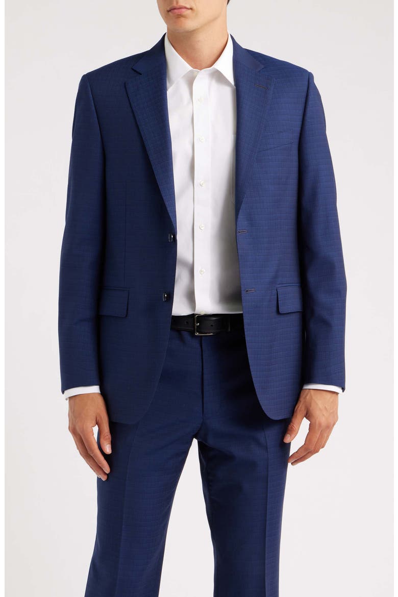 Flynn Classic Fit Navy Check Wool Suit, Alternate, color, BLUE