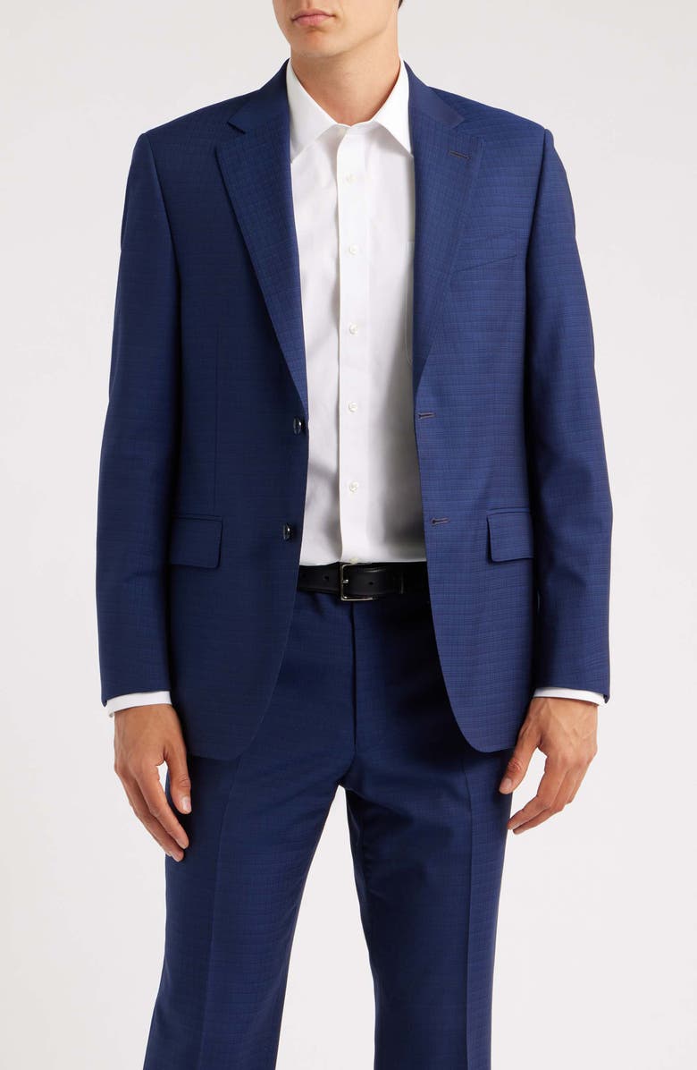 Peter Millar Flynn Classic Fit Navy Check Wool Suit, Alternate, color, Blue