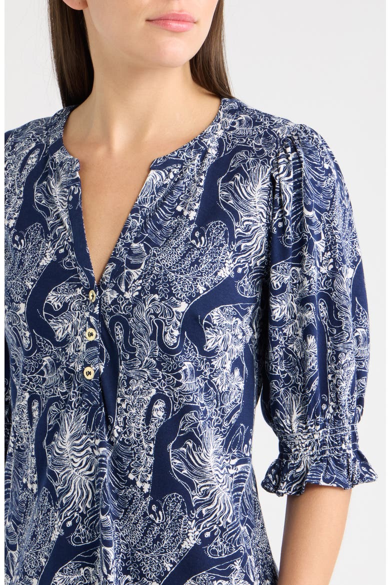 Delsie Jungle Print Minidress, Alternate, color, LOW TIDE NAVY LIL PALM PROWL