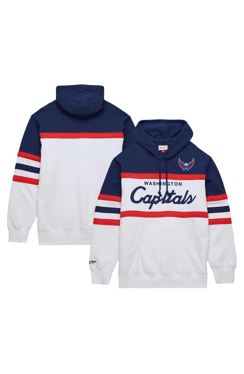 Mitchell & Ness Men's Mitchell & Ness White/Navy Washington Capitals Head Coach Pullover Hoodie, Main, color, White