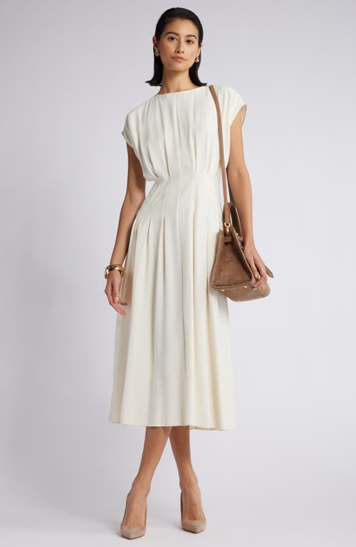 Nordstrom Pleated A-line Dress In Ivory Pristine