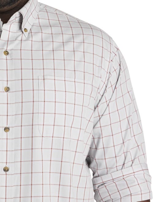 Harbor Bay By Dxl Big & Tall Easy-care Medium Plaid Sport Shirt In Gray