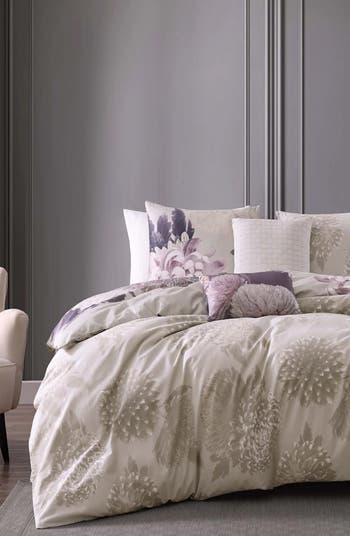Bloom Purple 5-Piece Reversible Comforter Set