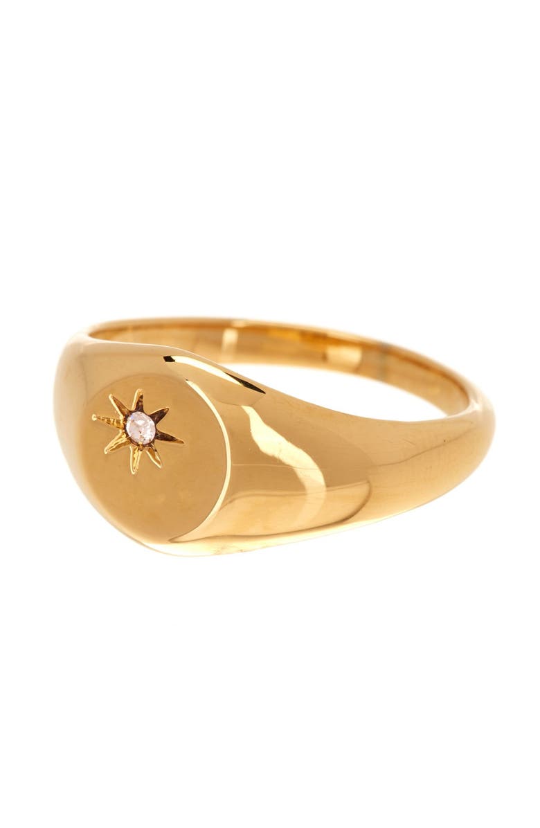Madewell CZ Spark Signet Ring, Main, color,