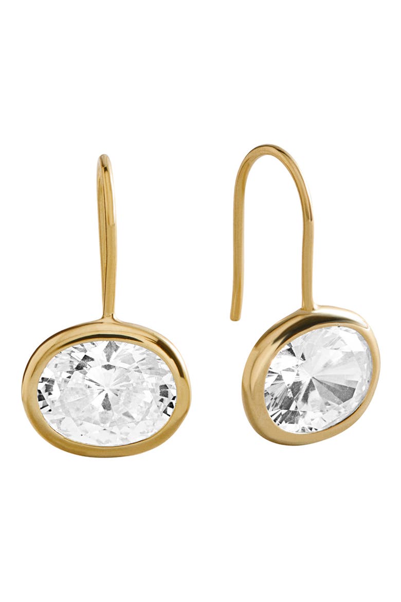 Fallon Cubic Zirconia Drop Earrings, Main, color, CLEAR
